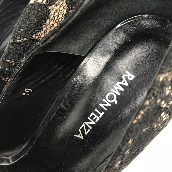 Ramon Tenza Lace Peep Toe Heels - Picture 4 of 7